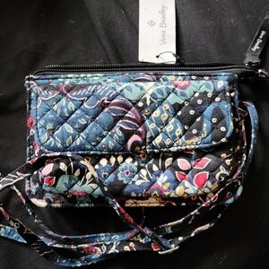 Vera Bradley Floral Crossbody Bag in Blue and Black